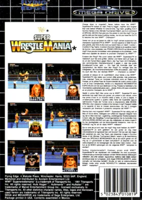 WWF Super WrestleMania (USA, Europe) box cover back